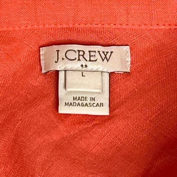 J. Crew Factory peach long sleeve button up shirt size L - Picture 11 of 14